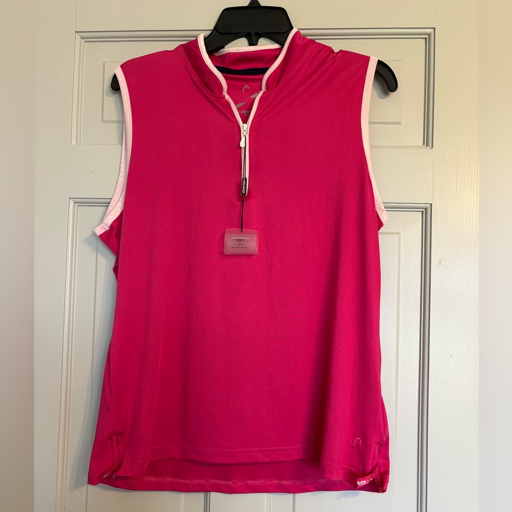 NWT Head Women's Large Bright Pink sleeveless activewear shirt